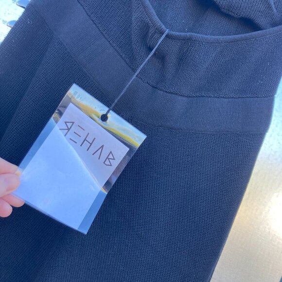 Black Knit Wide Leg Halter Top Jumpsuit - Picture 8 of 8